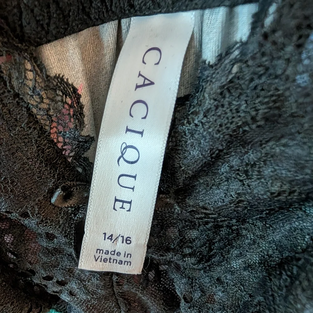 EUC! 🌺Cacique Tropical Floral Kimono and Teddy Set Size 14/16 - Picture 10 of 10